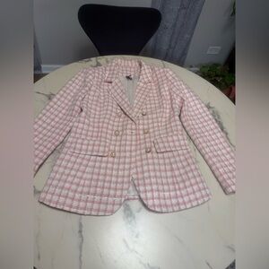Windsor Pink and White Checkered Blazer